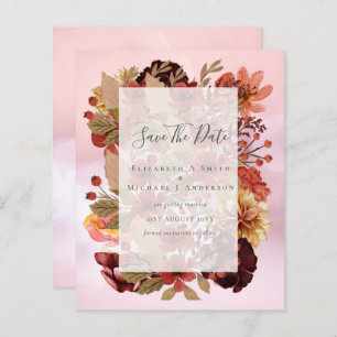 Papier Mariage Floral Automne - BUDGET Orange Bourgogne