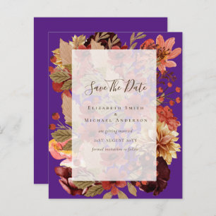 Papier Mariage Floral Automne - BUDGET Orange Bourgogne