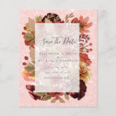Papier Mariage Floral Automne - BUDGET Orange Bourgogne (Devant)
