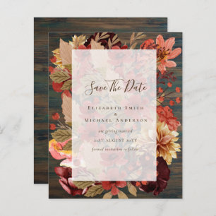 Papier Mariage Floral Automne - BUDGET Orange Bourgogne