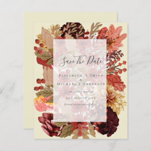 Papier Mariage Floral Automne - BUDGET Orange Bourgogne