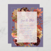 Papier Mariage Floral Automne - BUDGET Orange Bourgogne (Devant / Derrière)