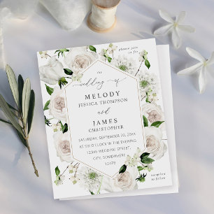 Papier Mariage floral blanc budget