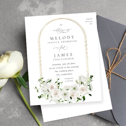 Papier Mariage floral blanc budget 2