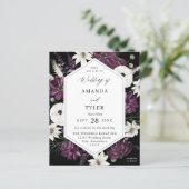 Papier Mariage floral blanc et violet budgétaire - noir (Debout devant)