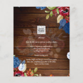 Papier Mariage Floral bleu Bourgogne rustique (Dos)