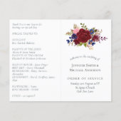 Papier Mariage Floral bleu Bourgogne rustique (Devant)
