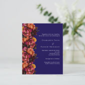Papier Mariage floral bleu marine Bourgogne invitation RS (Debout devant)