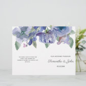 Papier Mariage floral bleu rustique (Debout devant)