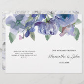 Papier Mariage floral bleu rustique (Devant / Derrière)