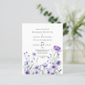 Papier MARIAGE floral bohème violet élégant BUDGET (Debout devant)