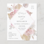 Papier Mariage floral Boho rose budget (Devant)