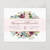 Papier Mariage floral Budget Chic rose en bande (Devant)