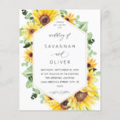 Papier Mariage floral Budget Sunflower & Eucalyptus MOD (Devant)