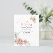 Papier Mariage floral de pêche printanière budgétaire (Debout devant)