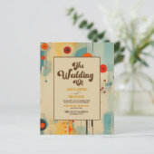 Papier Mariage floral élégant du milieu du siècle budget (Debout devant)