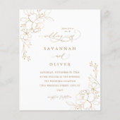 Papier Mariage Floral Gold Linal Budget Blanc & Or (Devant)