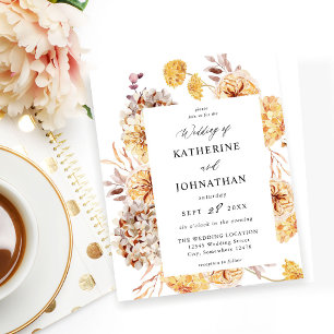 Papier Mariage Floral Jaune Budget