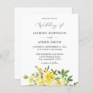 Papier Mariage floral jaune budget