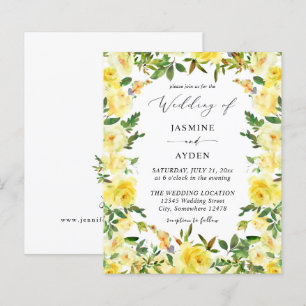Papier Mariage Floral Jaune Budget V2