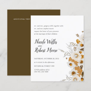 Papier Mariage Floral Mimosa Camomille Rustique de Budget
