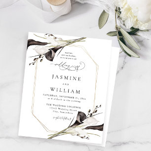 Papier Mariage floral noir et blanc budget 2
