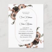 Papier Mariage floral noir et naturel budget (Devant)