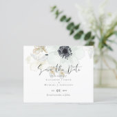 Papier Mariage floral or blanc marine Date d'enregistreme (Debout devant)