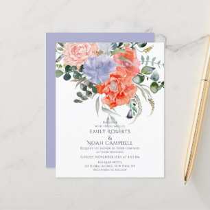 Papier Mariage floral rose et bleu clair