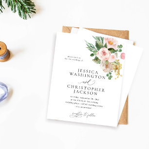 Papier Mariage floral rose et champagne budget