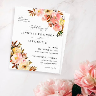 Papier Mariage Floral rose et jaune Budget