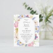 Papier Mariage floral rose et violet budget (Debout devant)