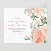 Papier Mariage floral rose pâle rose pâle Budget (Devant)