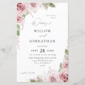 Papier Mariage floral rose rose Budget (Devant)