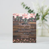 Papier Mariage floral rose Rose rustique (Debout devant)