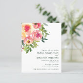 Papier Mariage Floral Rose Rouge Aquarelle Moderne Pas Ch (Debout devant)