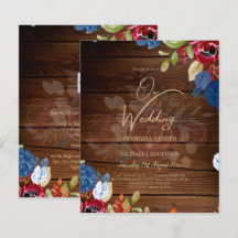 Mariage Floral Rustique Bourgogne Bleu