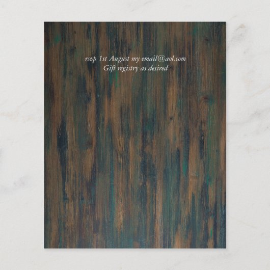 Papier Mariage Floral Rustique Violet Orange Rose Invite (Dos)