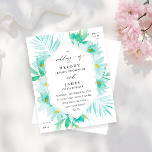 Papier Mariage Floral Vert Menthe sur Budget