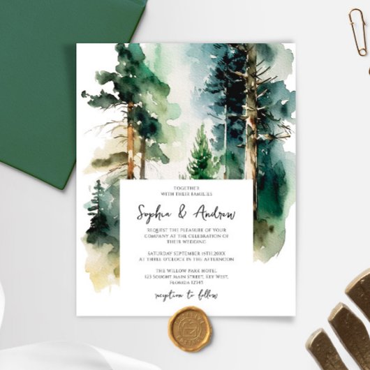 Papier Mariage forestier élégant du budget