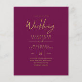 Papier Mariage Fuchsia Gold Budget (Devant)