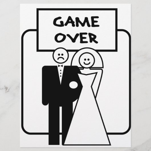 Papier Mariage "Game Over" (Devant)