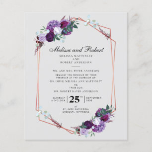 Papier Mariage géométrique Budget moderne violet