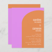 Papier Mariage géométrique Budget rose et orange rétro (Devant / Derrière)