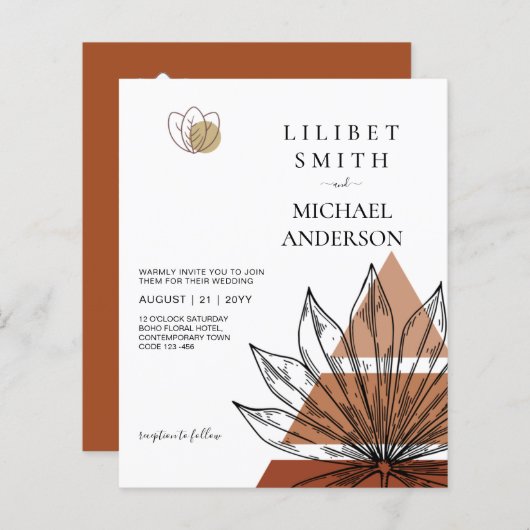 Papier Mariage géométrique japonais Abstrait (Devant / Derrière)