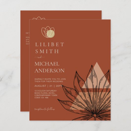 Papier Mariage géométrique japonais Abstrait (Devant / Derrière)