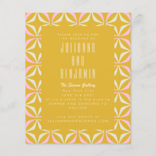 Papier Mariage géométrique jaune rose milieu de gamme bud