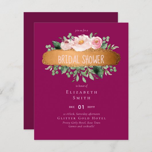 Papier Mariage Glam Rose Gold Budget LeahG (Devant / Derrière)