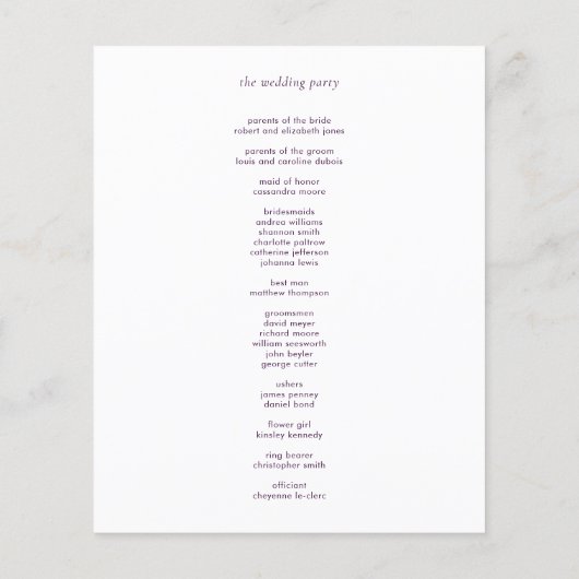 Papier Mariage graphique géométrique minimal violet moder (Dos)