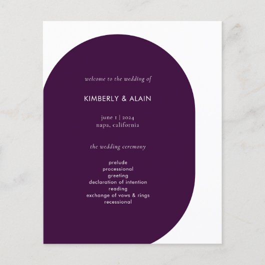 Papier Mariage graphique géométrique minimal violet moder (Devant)